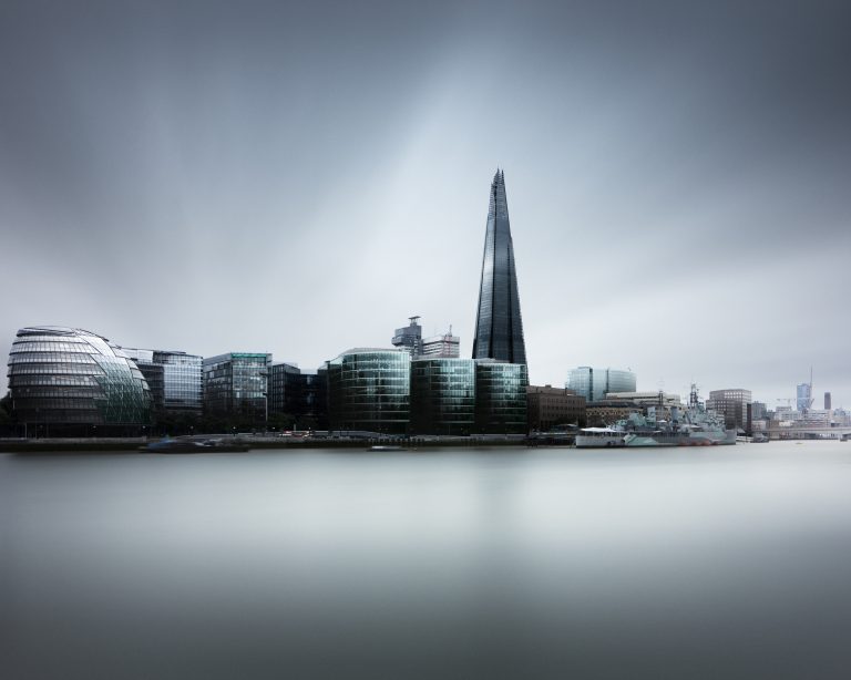 Fine art modern architecture photography of the Shard and London skyline, UK