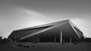 Black and white fine art architecture Qatar Modern architecture Qatar National Library