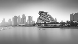 Black and white fine art architecture Qatar Modern architecture Sheraton Grand Doha Hotel, Doha Qatar