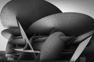 Black and white fine art architecture Qatar Modern architecture National Museum of Qatar, NMoQ #1 - Doha, Qatar