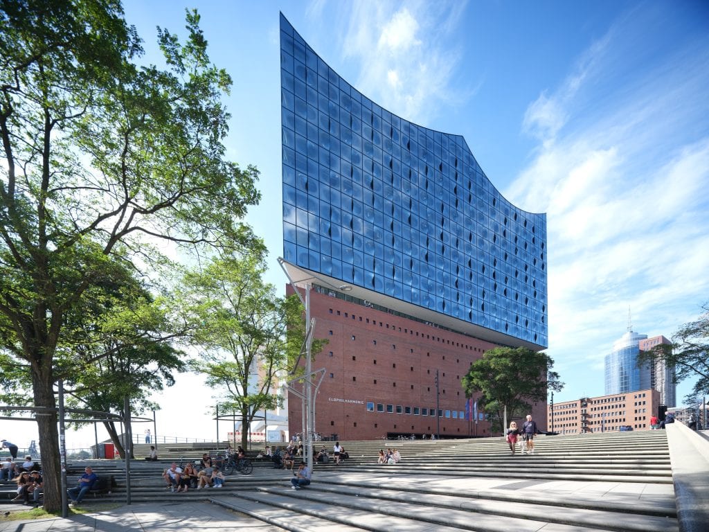 The ElbPhilharmonie in Hamburg photographed in razor blade perspective