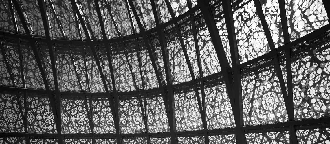 Black and white fine art architecture Qatar Modern architecture Burj Doha interior by Jean Nouvel