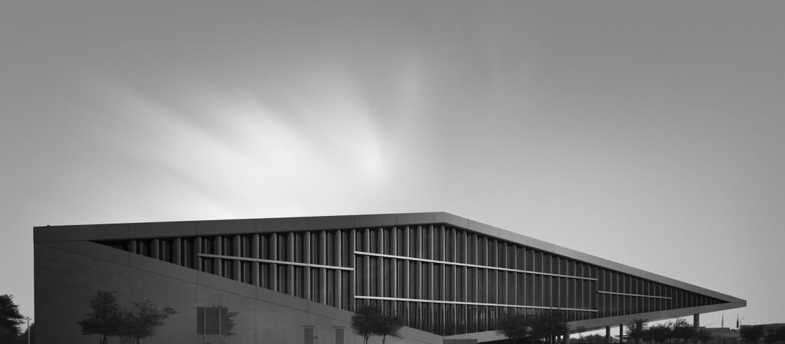 Black and white fine art architecture Qatar Modern architecture National Library, Doha, Qatar #1
