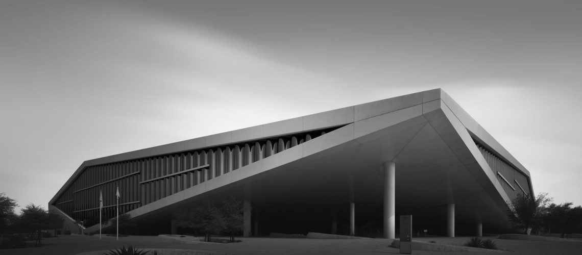 Black and white fine art architecture Qatar Modern architecture Qatar National Library