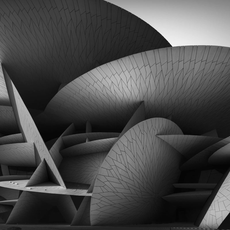 Black and white fine art architecture Qatar Modern architecture National Museum of Qatar, NMoQ #1 - Doha, Qatar